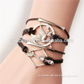 MYLOVE black leather bracelet for men wholesale cheap bracelet MLBZ034